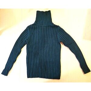 Sonoma Woman XL Sweater Turtleneck Tunic Dark Green Turquoise LS See Pics